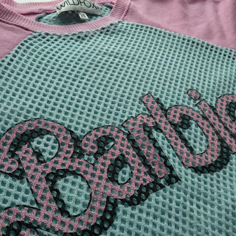 WILDFOX couture Barbie™ mesh sweatshirt XS